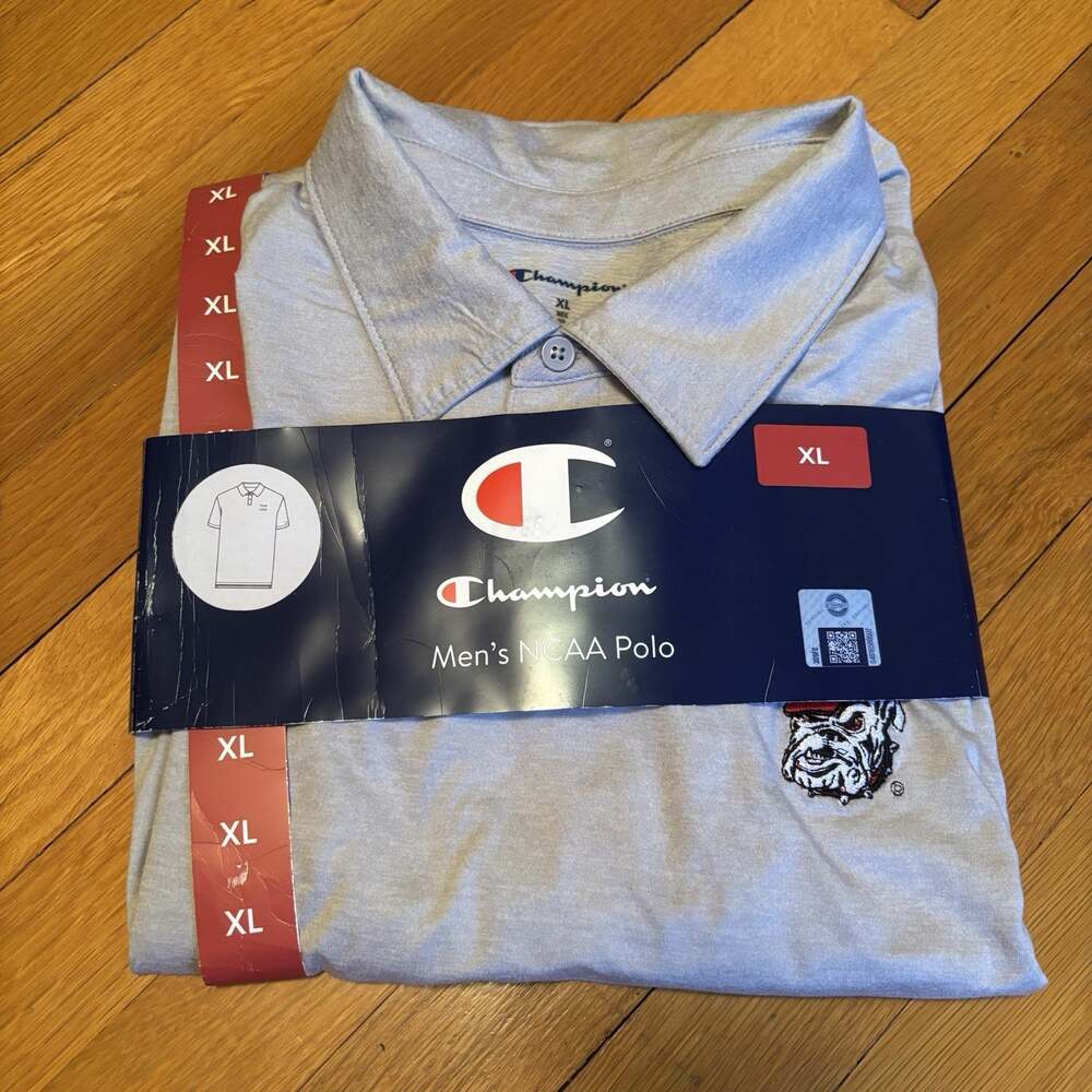 NWT CHAMPION Men’s NCAA Georgia Bulldogs Polo Collar Shirt XL New